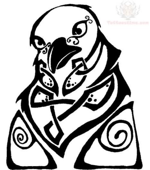 Unique Celtic Crow Tattoo Design